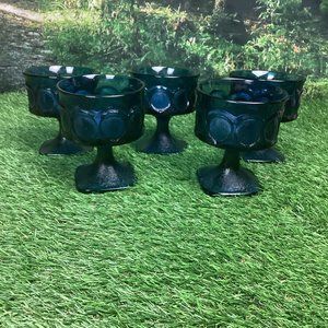 Vintage Noritake Spotlight Cobalt Blue Pedestal Dessert Bowls (5)